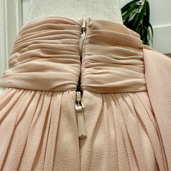 Ieena for MacDuggal High Neck Chiffon Gown Maxi Dress Blush Size 6 NWT - Picture 8 of 9